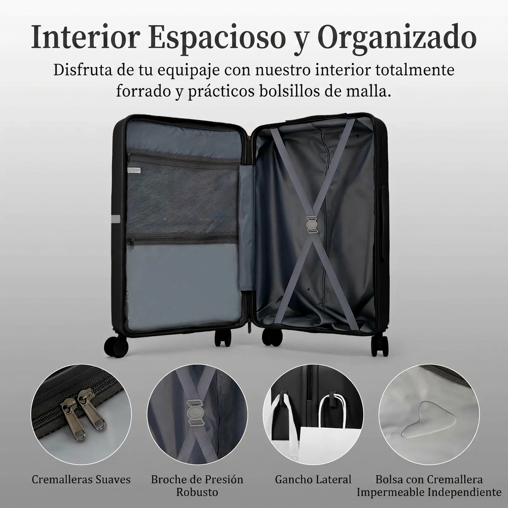 Set de 4 maletas expandibles AAIVV, juego de maletas de viaje de ABS con ruedas dobles giratorias, cerradura TSA, carcasa rígida resistente, tamaños 13/20/26/28 pulgadas, ideal como regalo para la vuelta al cole. - Image 2