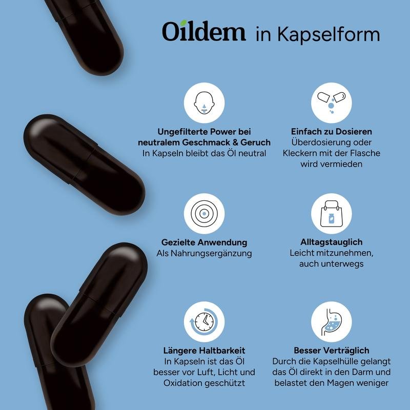 Oildem Bio Schwarzkümmelöl Kapseln vegan (ungefiltert) - Image 3