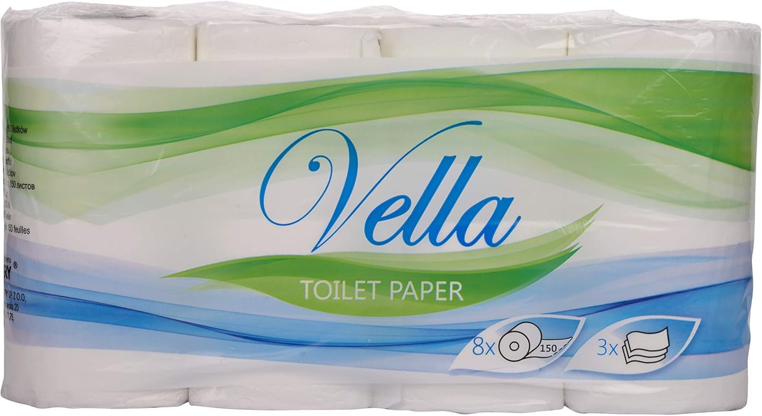 Toilet Paper, 64 Rolls, 3-Ply Cellulose, 150 Sheets per Roll, White - Image 5